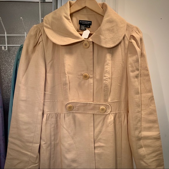 J Peterman Cotton Coat Trench Peter Pan Collar 8 - Picture 13 of 14